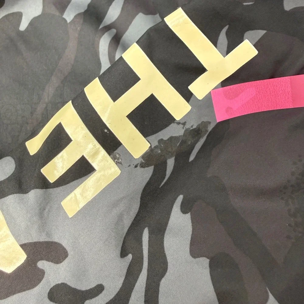 The North Face Mens Camo Full Zip Hooded Jacket Athletic Sportswear Black Medium
